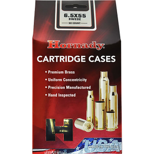 Hornady 86263 Unprimed Cases Cartridge 6.5x55 Swedish, Rifle Brass