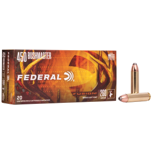 Federal F450BMFS1 Fusion 450Bushmaster 260gr Bonded Soft Point 20 Per Box/10 Case Centerfire, Rifle Ammunition