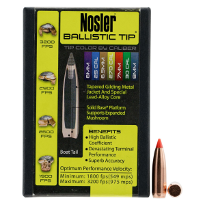 Nosler 28120 Ballistic Tip 7mm 120gr Spitzer 50/Box, Reloating Bullets