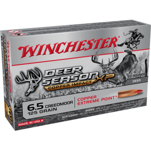 Winchester Deer Season XP Copper Impact Ammunition X65DSLF, 6.5 Creedmoor, 125 gr, Copper Extreme Point, 20 Rounds