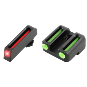 TruGlo TG131G3 Fiber-Optic Red Red Fiber Optic Front/Green Fiber Optic Rear/Black Nitride Fortress Frame, Compatible w/Glock 42/43/43X/48 Except MOS, Front Post/Rear Dovetail Mount