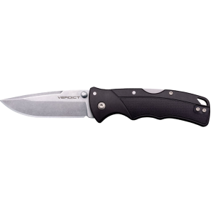 Cold Steel CSFLC3SPSSZ Verdict EDC 3 Tanto Plain Fold 4116 Krupp SS Blade, Black Textured GFN Handle, Knife
