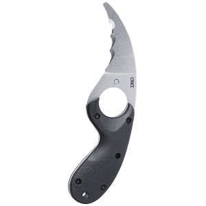 CRKT 2511 Bear Claw 2.39 Fixed Hawkbill Veff Serrated Stonewashed AUS-8A SS Blade, Black Textured GRN Handle, Knife