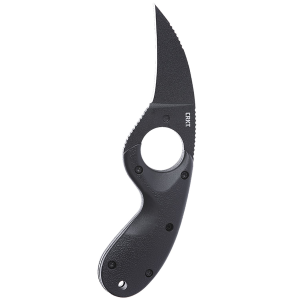CRKT 2516K Bear Claw 2.39 Fixed Hawkbill Plain Black Powder Coated AUS-8A SS Blade, Black Textured GRN Handle, Knife