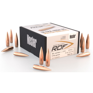 Nosler 53170 RDF Match 30Cal 175gr Hollow Point Boat Tail 100/Box, Reloating Bullets