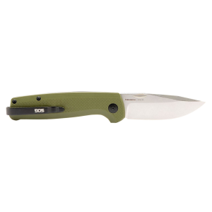 S.O.G SOGTM1004BX Terminus SJ 2.90 Fold Clip Point Plain Stonewashed Cryo D2 Steel Blade/OD Green Textured G10 Handle Includes Belt Clip, Knife