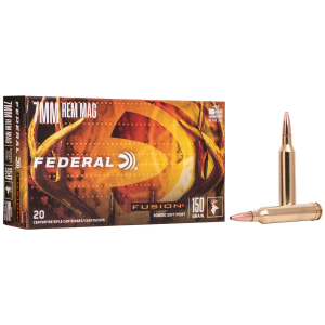 Federal F7RFS1 Fusion 7mmRem 150gr Bonded Soft Point 20 Per Box/10 Case Centerfire, Rifle Ammunition