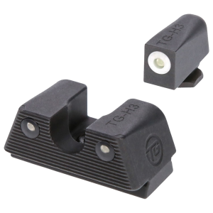 TruGlo TGTG231G1XA Tritium X White Outline Tritium Front/Green Tritium Rear/Black Nitride Fortress Frame, Compatible w/Glock 42/43/43X/48 Except MOS, Front Post/Rear Dovetail Mount