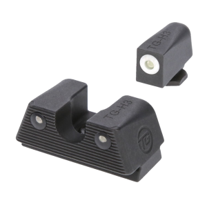 TruGlo TGTG231G1XW Tritium X Low, White Outline Tritium Front/ Green Tritium Rear/Black Nitride Fortress Frame, Compatible w/Most Glock Except MOS, Front Post/Rear Dovetail Mount