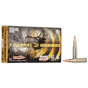 Federal P308H Premium 308Win 165gr Barnes TSX 20 Per Box/10 Case Centerfire, Rifle Ammunition