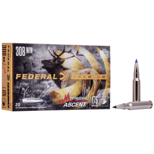 Federal P308TA1 Premium Terminal Ascent 308Win 175gr 20 Per Box/10 Case Centerfire, Rifle Ammunition