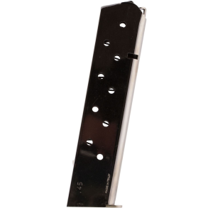 Mec-Gar MGCG4510N Standard 10rd Extended 45 ACP Fits 1911 Government Nickel Carbon Steel, Magazine