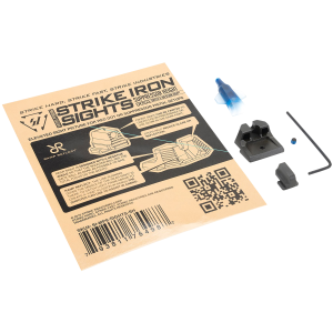 Strike Industries MP9SIGHTSSH Strike Iron Sights-Suppressor Height Black | Black Front Sight Black Rear Sight
