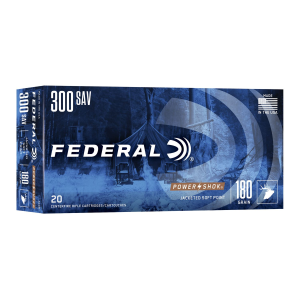 Federal PowerShok, 300 Savage, 180 Grain, Soft Point, 20 Round Box 300B