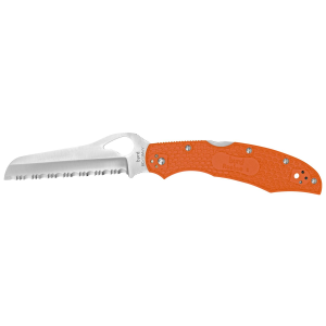 Spyderco Byrd, Cara Cara 2 Rescue, 3.88 in Folding Knife, Lightweight, Orange BY17SOR2