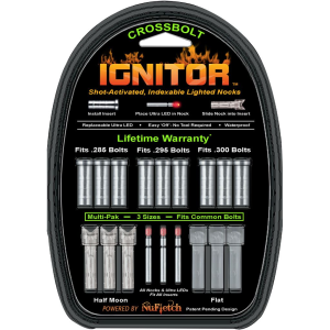 NuFletch Ignitor Crossbow Nocks Red Universal Fit 3 pk IGNT-UNIV-X-RED