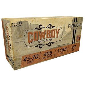 Fiocchi 4570A Cowboy Action 45-70Gov 405gr Lead Round Nose Flat Point 20 Per Box/10 Case Centerfire, Rifle Ammunition
