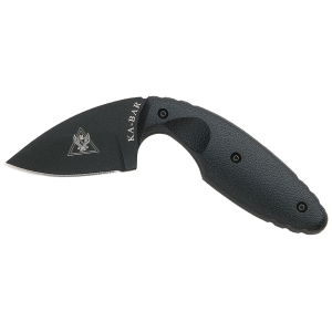 Ka-Bar 1480 TDI Law Enforcement 2.31 in Fixed Drop Point Plain Black AUS-8A SS Blade, Black Zytel Handle, Includes Belt Clip/Sheath, Knife