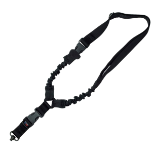 GrovTec US Inc GTSL52 Single Point made of Black Elastic with Bungee Design & 1.25 in Push Button Swivels for, Rifle/Shotgun