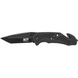 Schrade SWMP11B M&P Knife 3.79 in 7Cr17MoV Stainless Steel Tanto Aluminum Black
