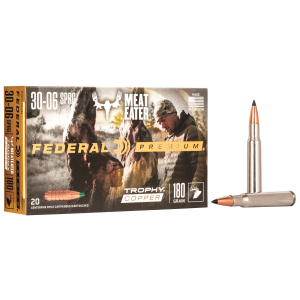 Federal P3006TC1 Premium 30-06Springfield 180gr Trophy Copper 20 Per Box/10 Case Centerfire, Rifle Ammunition