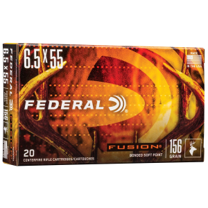 Federal Fusion, 6.5X55 Swedish, 156 Grain, Soft Point, 20 Round Box F6555FS2