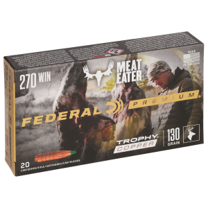 Federal P270TC1 Premium 270Win 130gr Trophy Copper 20 Per Box/10 Case Centerfire, Rifle Ammunition