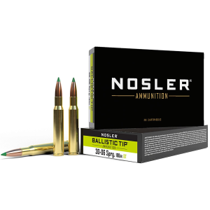 Nosler 40072 Ballistic Tip 30-06Springfield 180gr Spitzer Ballistic Tip 20 Per Box/10 Case Centerfire, Rifle Ammunition