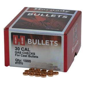 Hornady 7070 Crimp-On Gas Checks 30 Cal Cast / 1000 Per Box, Reloating Bullets