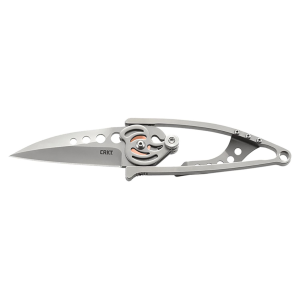 CRKT 5102N Snap Lock 2.55 in Folding Drop Point Plain Bead Blasted 420J2 SS Blade/Stainless Steel Handle Features Money Clip Includes Pocket Clip, Knife