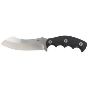 CRKT 2866 Catchall 5.51 in Fixed Sheepsfoot Plain Brushed Satin 8Cr13MoV SS Blade/Black GRN w/Rubber Overlay Handle Includes Sheath, Knife