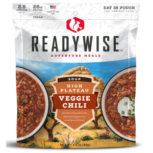 ReadyWise RW05011 Outdoor Food Kit High Plateau Veggie Chili Soup 2.5 Servings In A Resealable Pouch, 6 Per Case