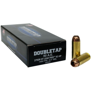 DoubleTap Ammunition 50AE275X DT Lead Free 50AE 275gr 20 Per Box/25 Case, Centerfire Handgun Ammo