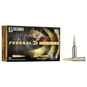 Federal P65CRDBCH1 Premium 6.5Creedmoor 135gr Berger Hybrid Hunter 20 Per Box/10 Case Centerfire, Rifle Ammunition