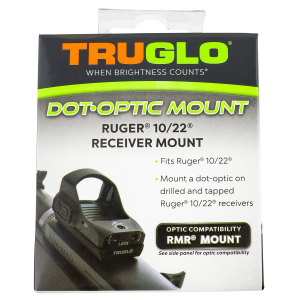 TruGlo TGTG8955RU2 RedDot Sight Mount Steel Black for Ruger 10/22