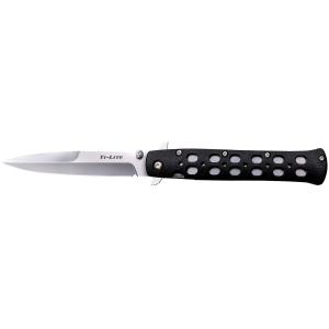 Cold Steel 26SP Ti-Lite 4 in Folding Plain Spear Point Japanese AUS-8A SS Blade/ Black Zy-Ex Handle, Knife