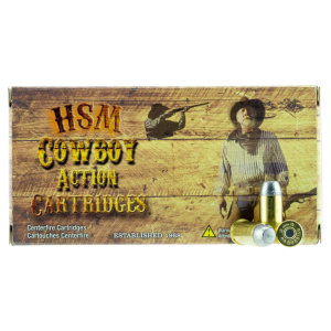 HSM 44R1N Cowboy Action 44 Russian 200 gr Round Nose Flat Point 50 Per Box/ 10 Case Centerfire, Handgun Ammunition