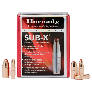 Hornady 3503 Sub-X 35 Cal 250 gr Subsonic eXpanding 100 Per Box/ 15 Case, Reloading Bullets