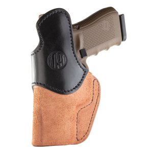 1791 Gunleather RCH4BLBR RCH IWB Size 04 Black/Brown Leather Belt Clip Compatible w/Glock 17/S&W M&P Shield/Springfield XD Right Hand, Holster