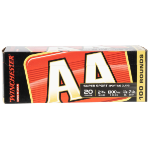 Winchester AASC207VP AA Sporting Clay 20Gauge 2.75 in 7/8oz 7.5Shot 100 Bx/2 Case *Value Pack, Shotgun Shells