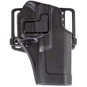 Blackhawk 410513BKL Serpa CQC OWB Size 13 Matte Black Polymer Belt Loop/Paddle Compatible w/Glock 20/21/37/S&W M&P/M&P Pro Left Hand, Holster