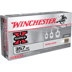 Winchester Ammo WC357SIG Super X 357 Sig 125 gr Winclean Brass Enclosed Base 50 Per Box/ 10 Case - Winchester