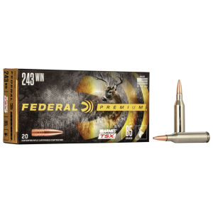 Federal P243K Premium 243Win 85gr Barnes TSX 20 Per Box/10 Case Centerfire, Rifle Ammunition