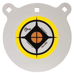 EZ-Aim 15598 Hardrock 8 in Black/White/Yellow AR500 Steel Gong, 0.50 in Thick, Hanging