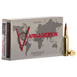 Nosler 65172 Varmageddon 6mmCreedmoor 70gr Flat Base Tipped 20 Per Box/10 Case Centerfire, Rifle Ammunition