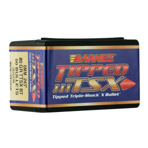 Barnes 30208 Tipped TSX 6mm 80gr Boat Tail 50/Box, Reloating Bullets