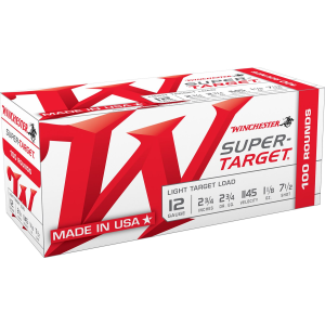 Winchester TRGT127VP Super-Target Light Target 12Gauge 2.75 in 1 1/8oz 7.5Shot 100 Bx/2 Case *Value Pack, Shotgun Shells