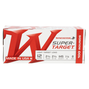 Winchester TRGT128VP Super-Target Light Target 12Gauge 2.75 in 1 1/8oz 8Shot 100 Box/2 Case *Value Pack, Shotgun Shells