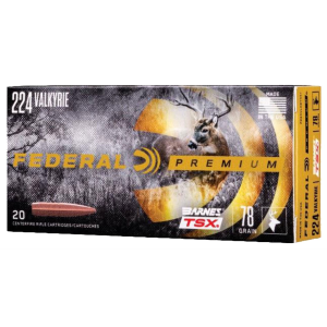 Federal P224VLKBTSX1 Premium 224Valkyrie 78gr Barnes TSX 20 Per Box/10 Case Centerfire, Rifle Ammunition