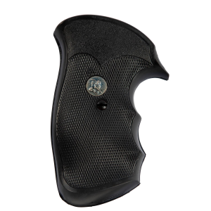 Pachmayr 05056 Decelerator Grip Checkered Black Rubber with Finger Grooves for S&W N Frame with Square Butt